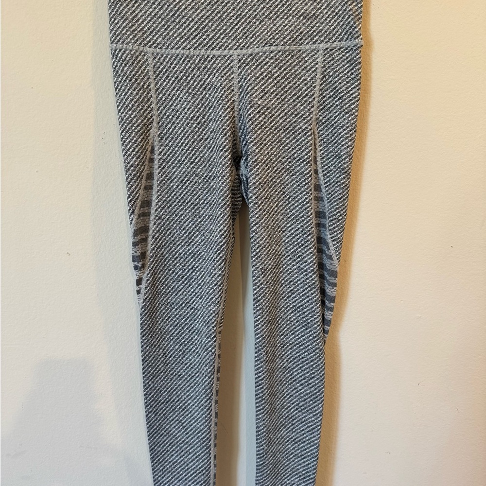 Gray Striped women Leggings
